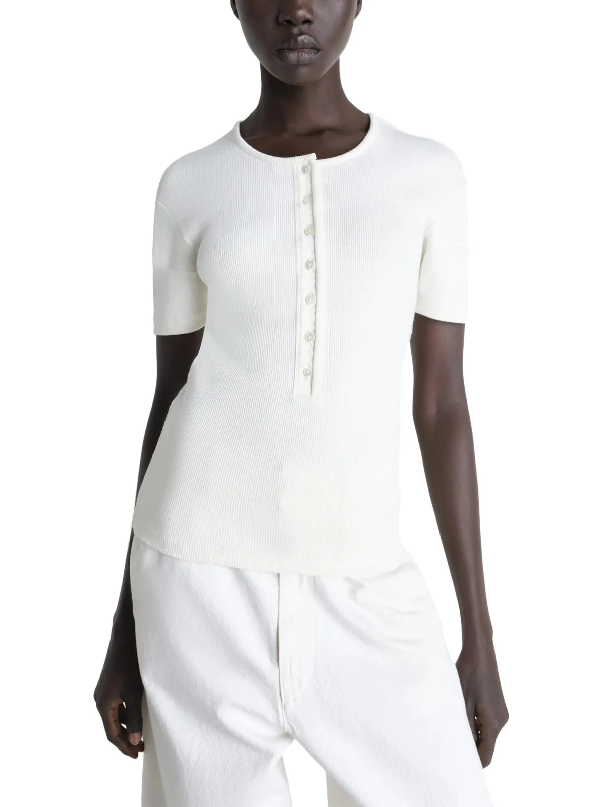 Fitted Henley in Milk Fitted Henley in Milk