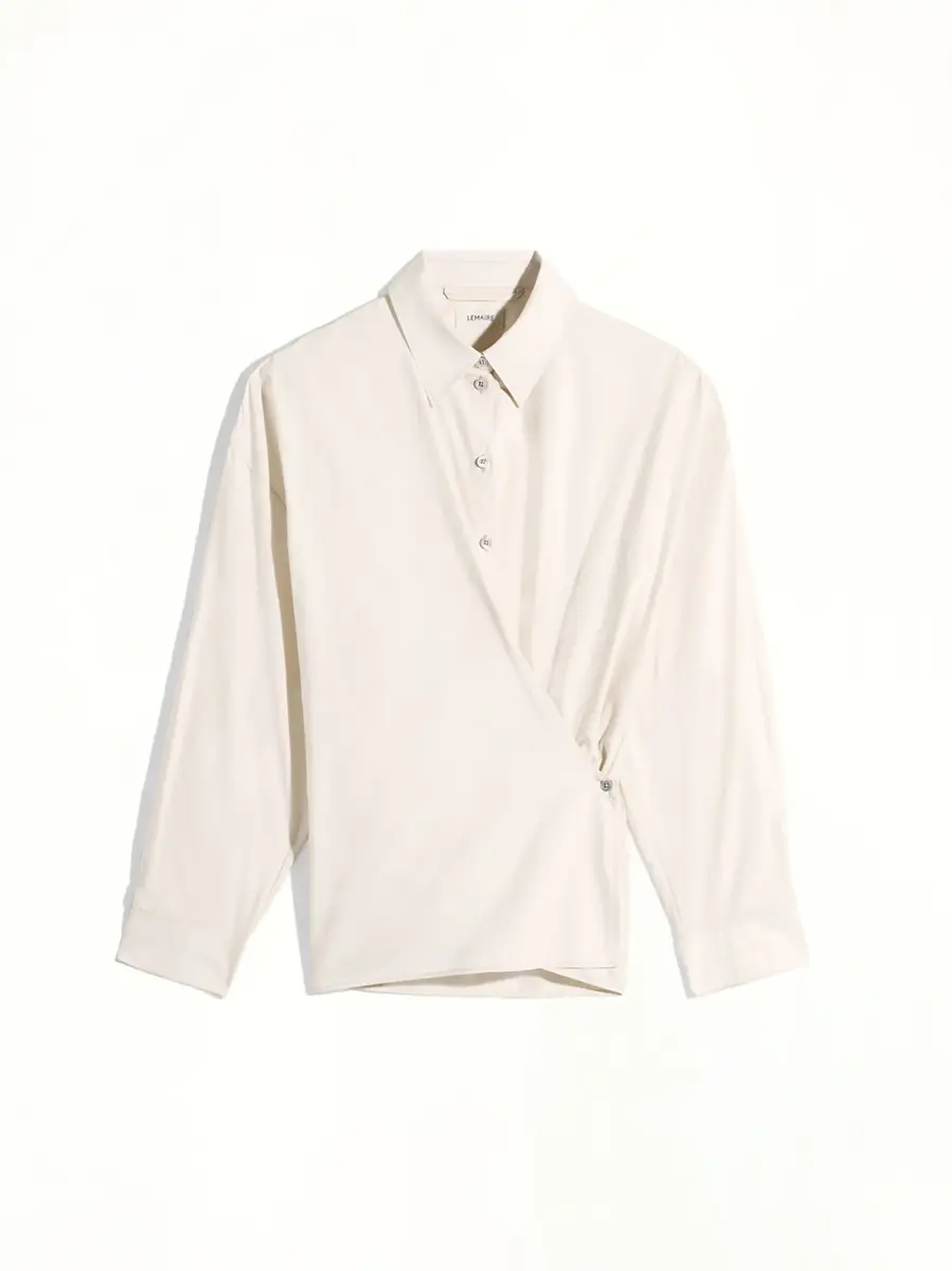 Lemaire Straight Collar Twisted Shirt in Light Cream | Thumbnail 3 Lemaire Straight Collar Twisted Shirt in Light Cream | Thumbnail 3