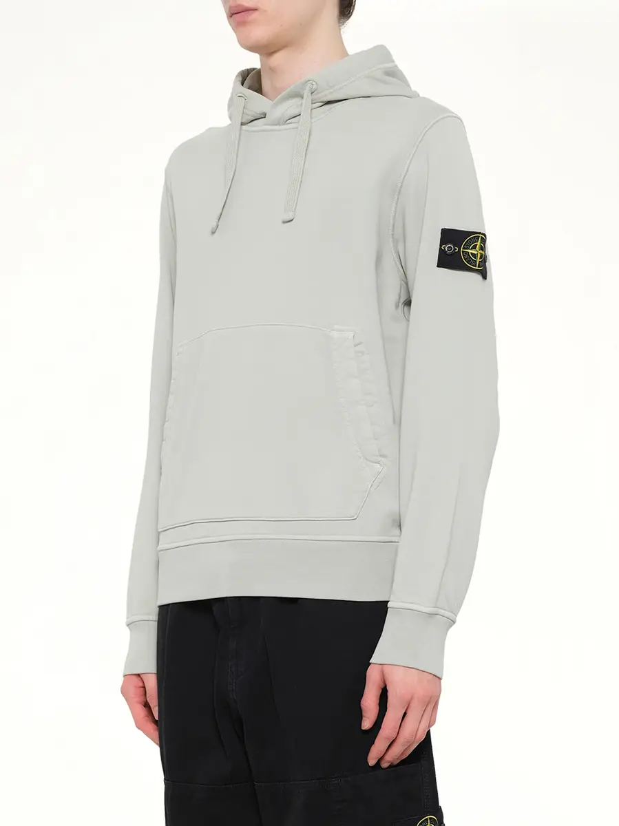 Stone Island 6100062 Hoodie Sweater in Pearl Grey | Thumbnail 2 Stone Island 6100062 Hoodie Sweater in Pearl Grey | Thumbnail 2