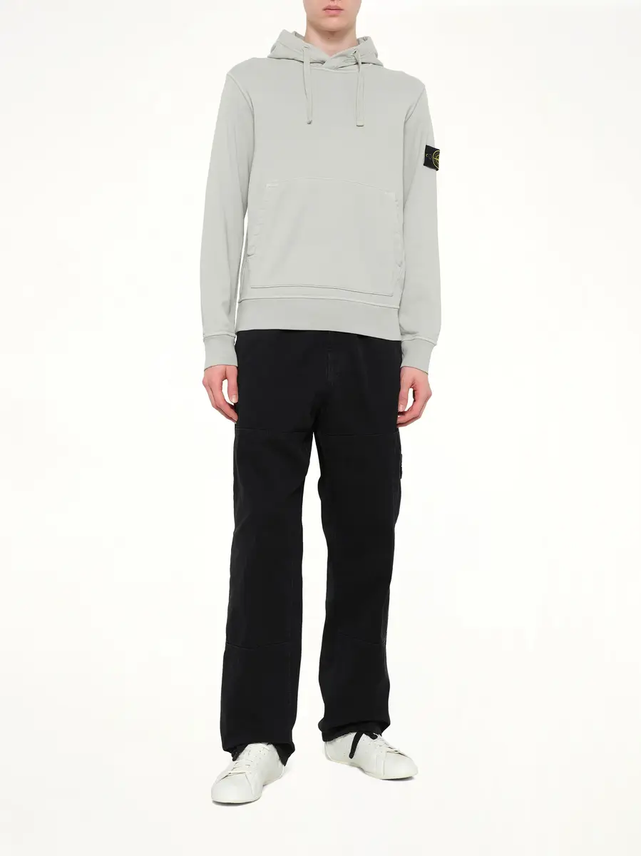 Stone Island 6100062 Hoodie Sweater in Pearl Grey | Thumbnail 4 Stone Island 6100062 Hoodie Sweater in Pearl Grey | Thumbnail 4