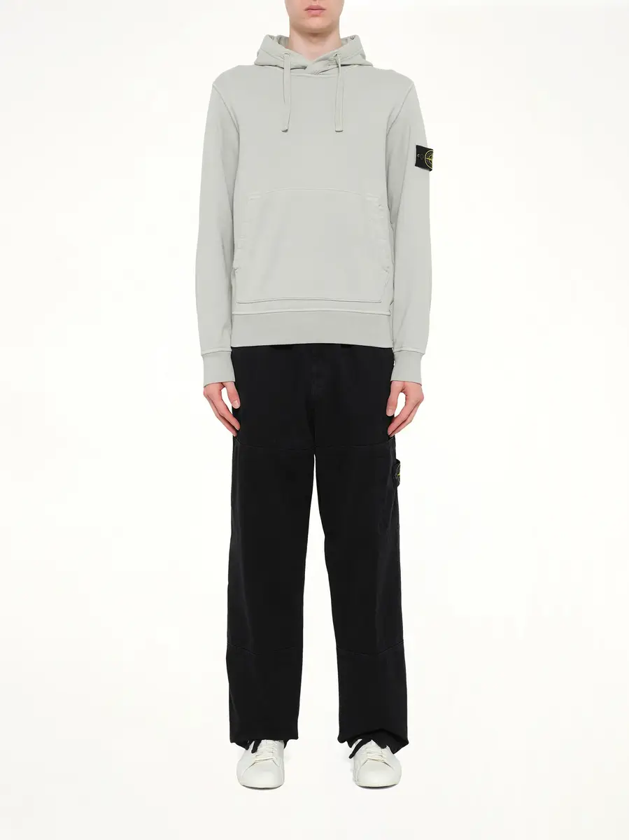 Stone Island 6100062 Hoodie Sweater in Pearl Grey | Thumbnail 7 Stone Island 6100062 Hoodie Sweater in Pearl Grey | Thumbnail 7