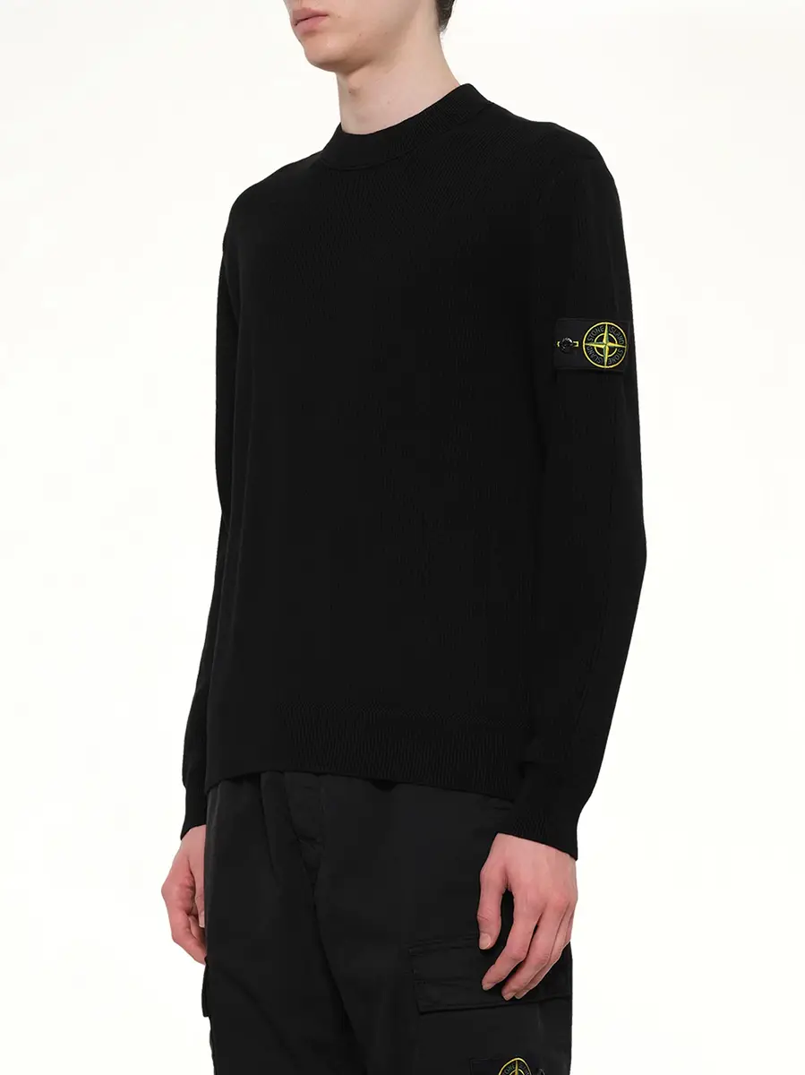 Stone Island 5100154 Ribbed Cotton Crewneck Sweater | Thumbnail 2 Stone Island 5100154 Ribbed Cotton Crewneck Sweater | Thumbnail 2