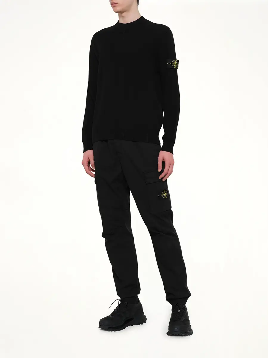 Stone Island 5100154 Ribbed Cotton Crewneck Sweater | Thumbnail 4 Stone Island 5100154 Ribbed Cotton Crewneck Sweater | Thumbnail 4