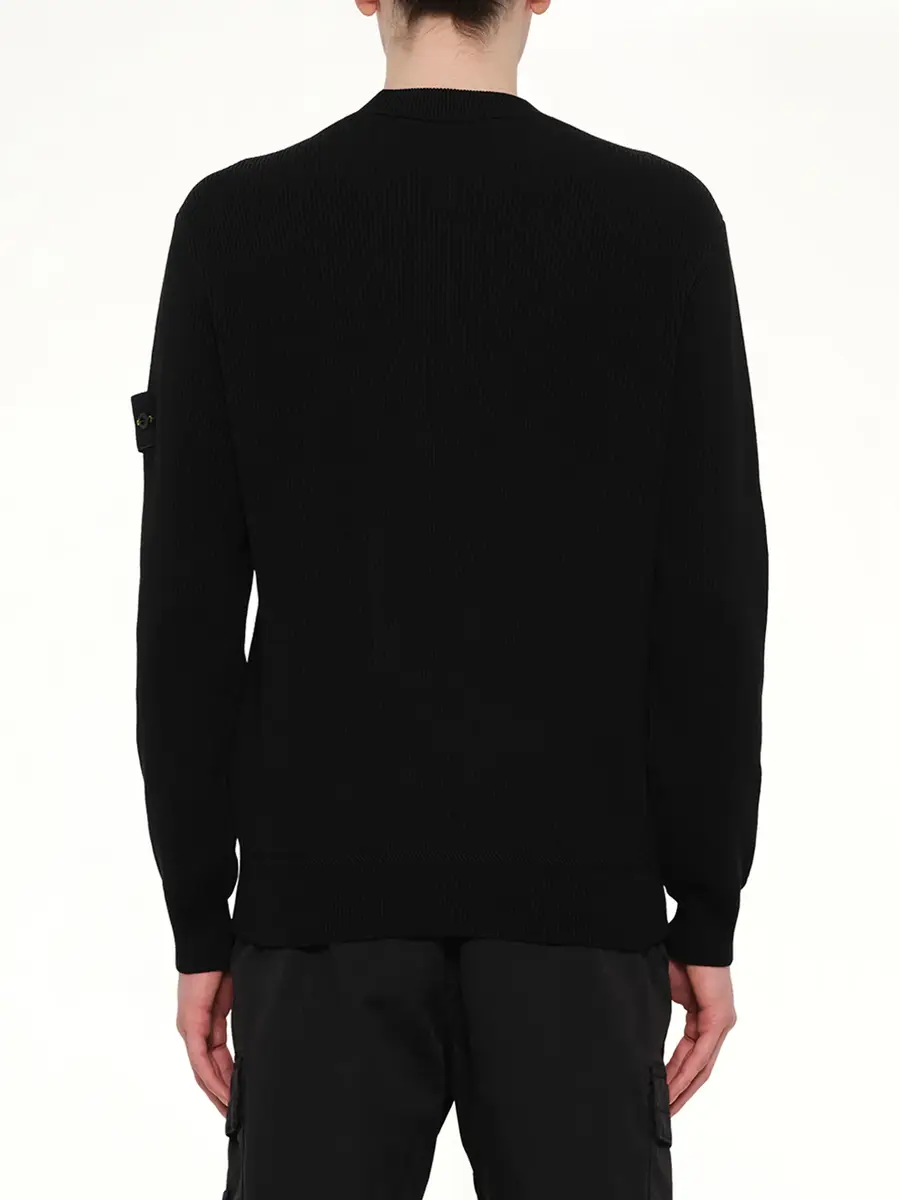 Stone Island 5100154 Ribbed Cotton Crewneck Sweater | Thumbnail 5 Stone Island 5100154 Ribbed Cotton Crewneck Sweater | Thumbnail 5