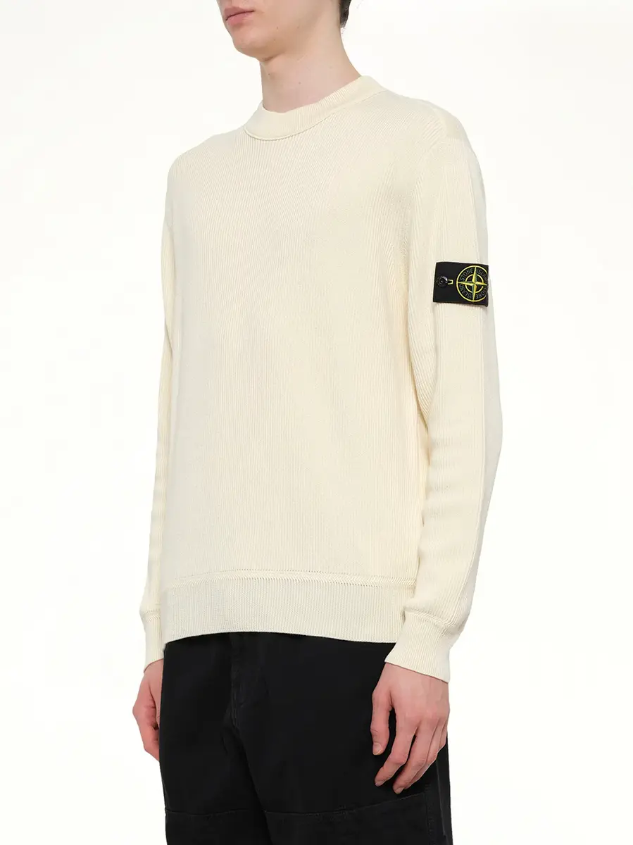Stone Island 5100154 Crew Neck in Ivory White | Thumbnail 2 Stone Island 5100154 Crew Neck in Ivory White | Thumbnail 2