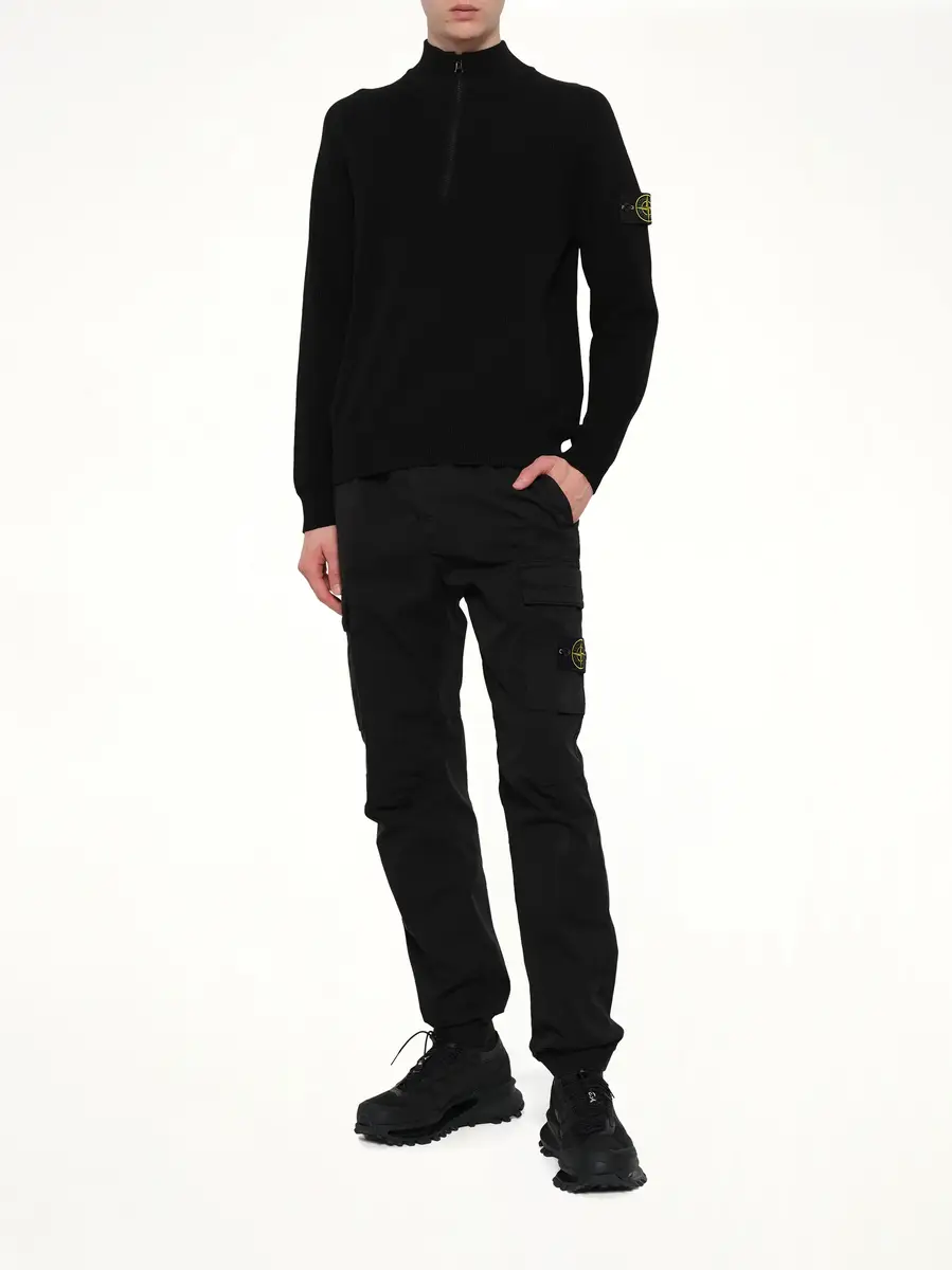Stone Island 5100124 Ribbed Cotton Half-zip Sweater | Thumbnail 4 Stone Island 5100124 Ribbed Cotton Half-zip Sweater | Thumbnail 4