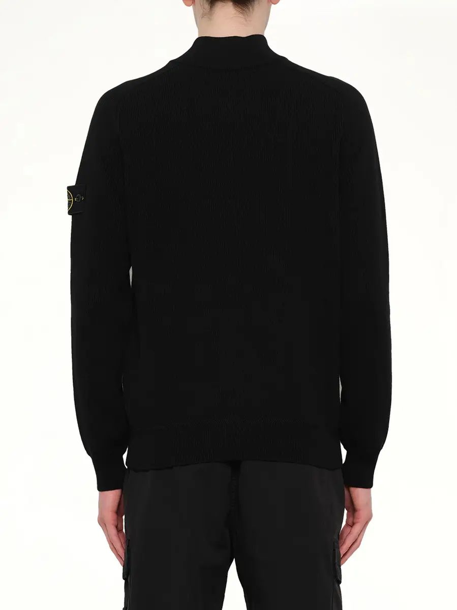Stone Island 5100124 Ribbed Cotton Half-zip Sweater | Thumbnail 5 Stone Island 5100124 Ribbed Cotton Half-zip Sweater | Thumbnail 5