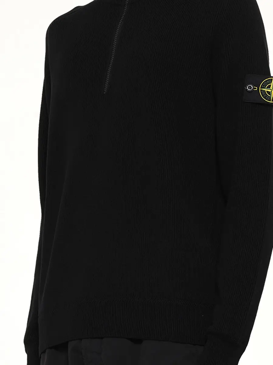 Stone Island 5100124 Ribbed Cotton Half-zip Sweater | Thumbnail 6 Stone Island 5100124 Ribbed Cotton Half-zip Sweater | Thumbnail 6