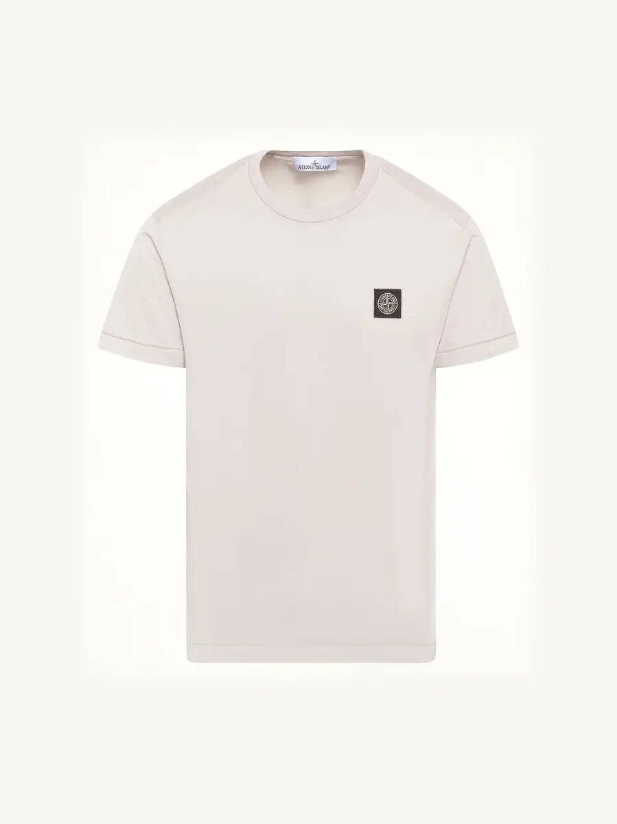 Stone Island 2100027 Logo Patch T-shirt in Pearl Grey | Thumbnail 3