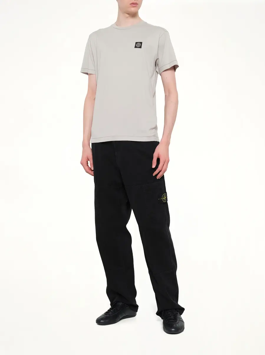 Stone Island 2100027 Logo Patch T-shirt in Pearl Grey | Thumbnail 4