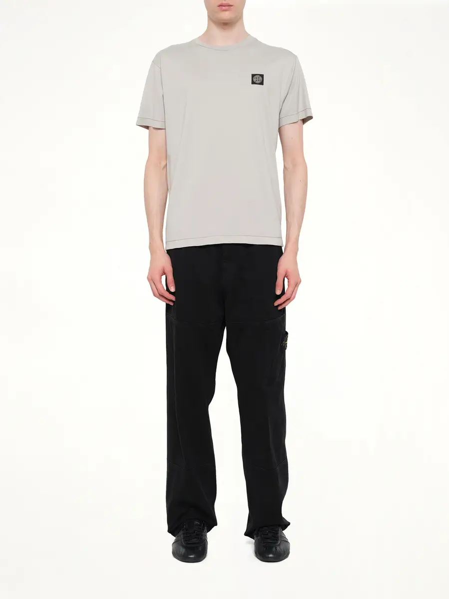 Stone Island 2100027 Logo Patch T-shirt in Pearl Grey | Thumbnail 7