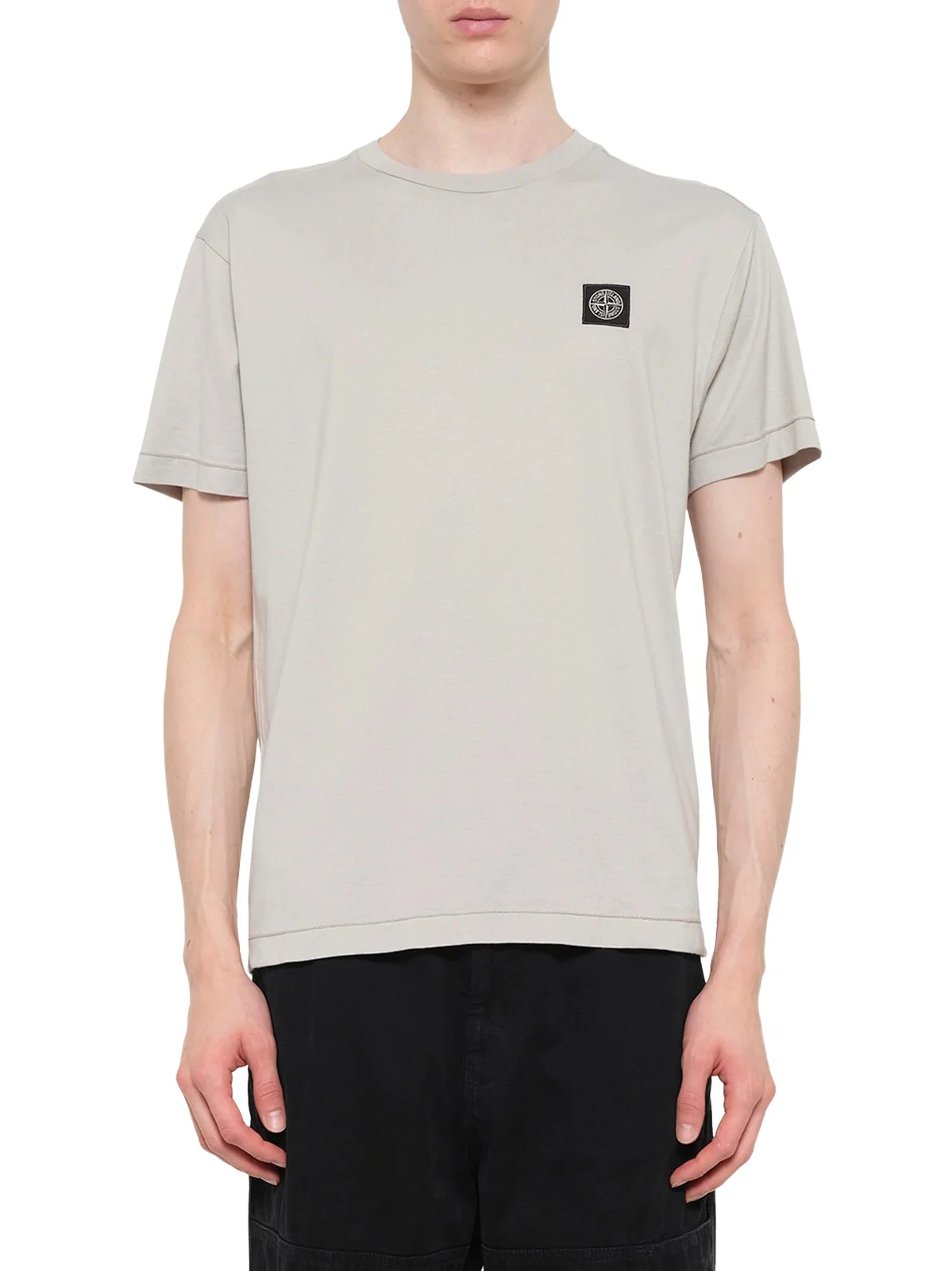 Stone Island 2100027 Logo Patch T-shirt in Pearl Grey