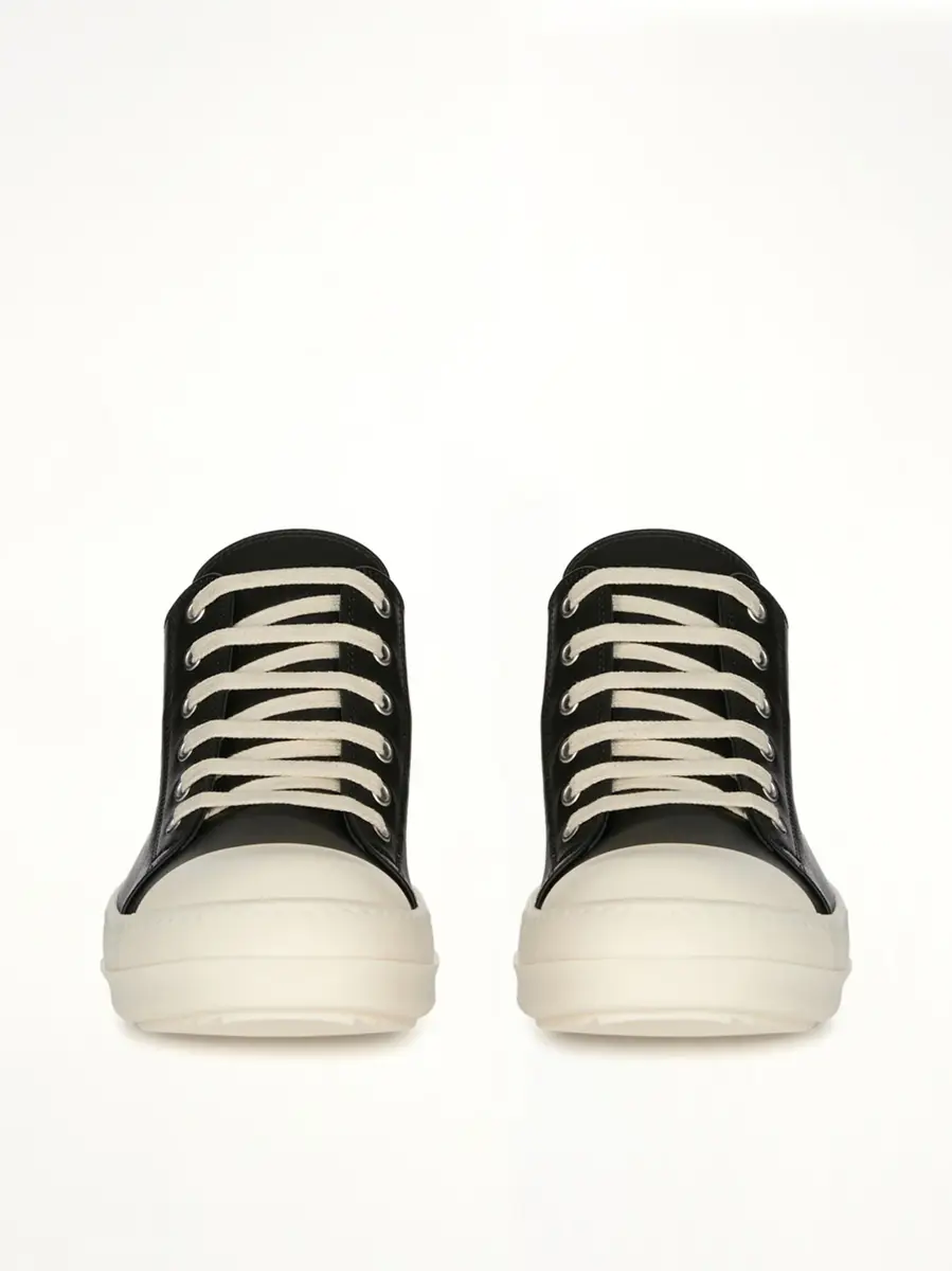 Rick Owens Low Sneaks in Black/milk | Thumbnail 3 Rick Owens Low Sneaks in Black/milk | Thumbnail 3