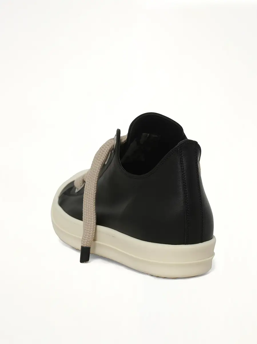 Rick Owens Jumbolace Low Sneaks in Black/milk Black | Thumbnail 2