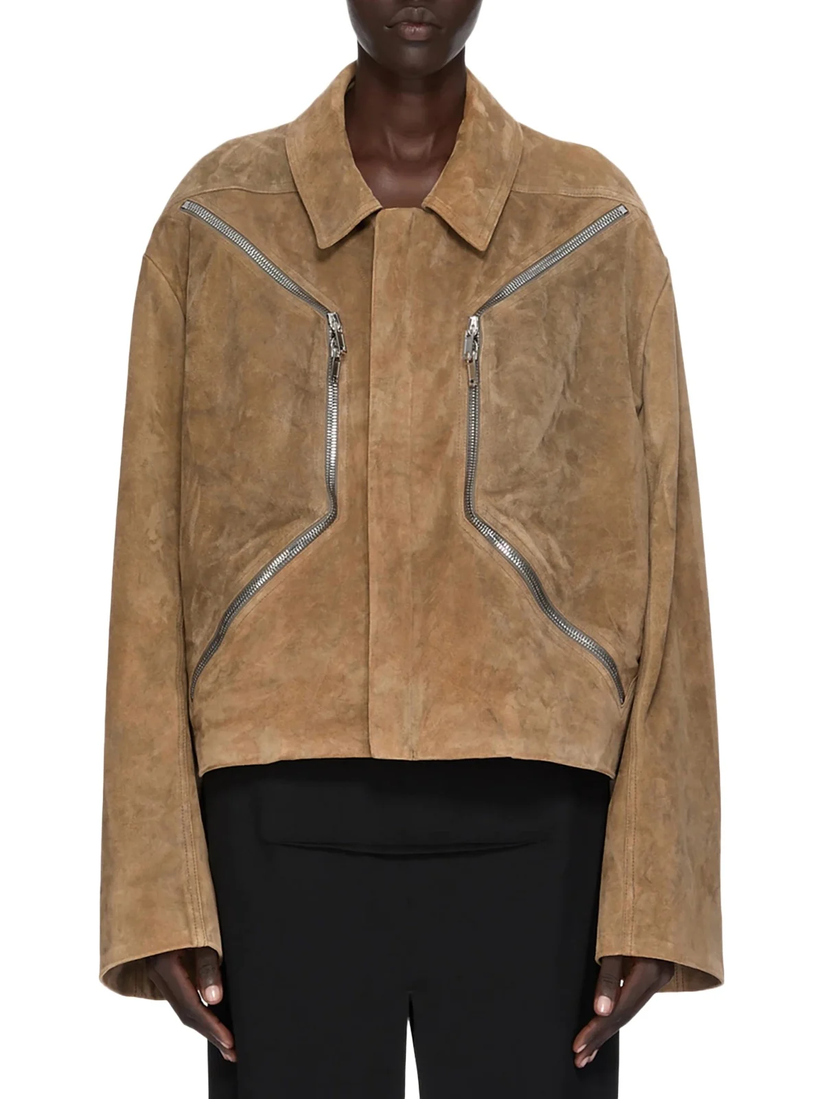 Rick Owens Heizer Mac Jacket in Sumi Brown