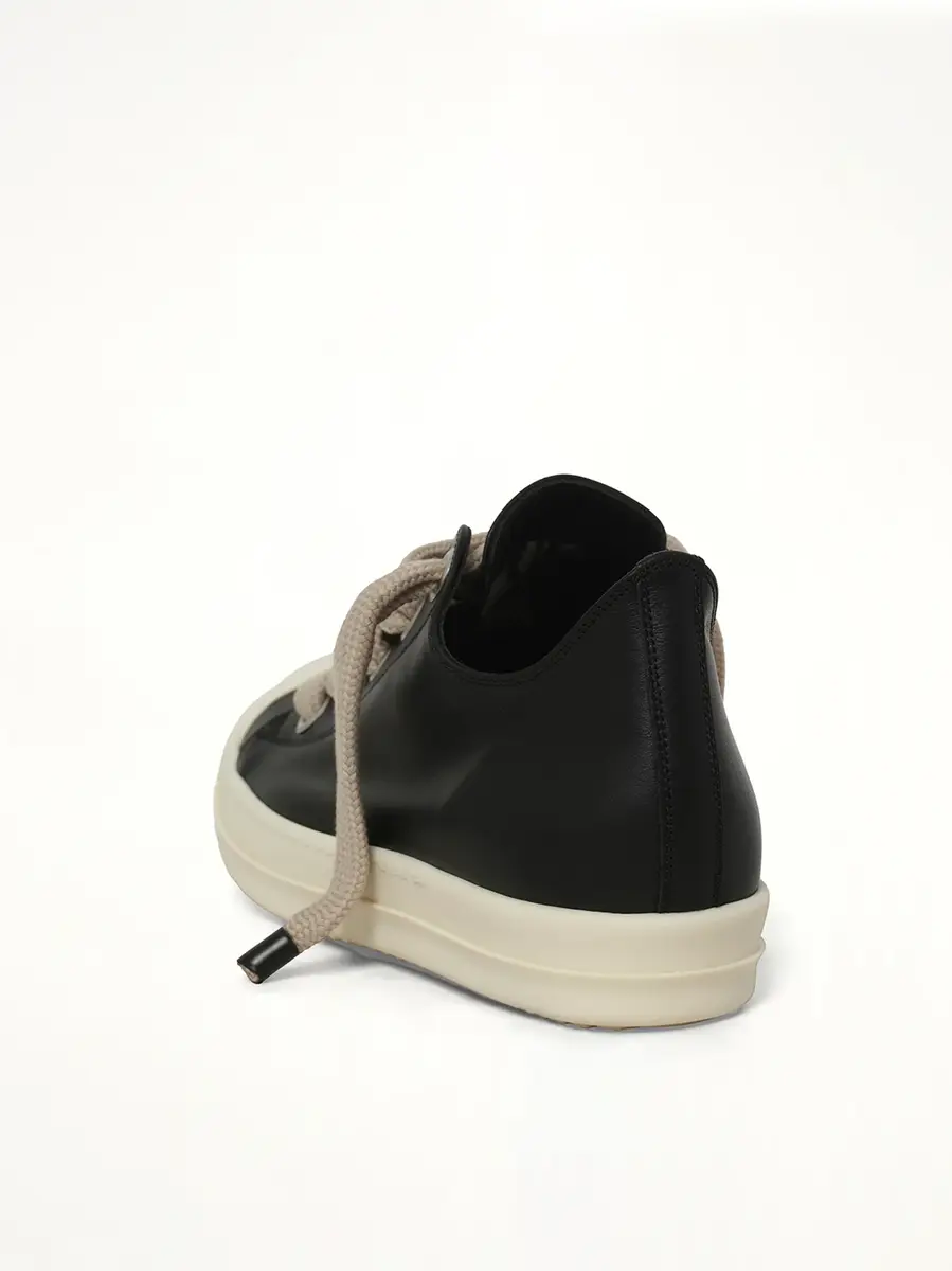 Rick Owens Jumbolace Low Sneaks in Black/milk Black | Thumbnail 2 Rick Owens Jumbolace Low Sneaks in Black/milk Black | Thumbnail 2