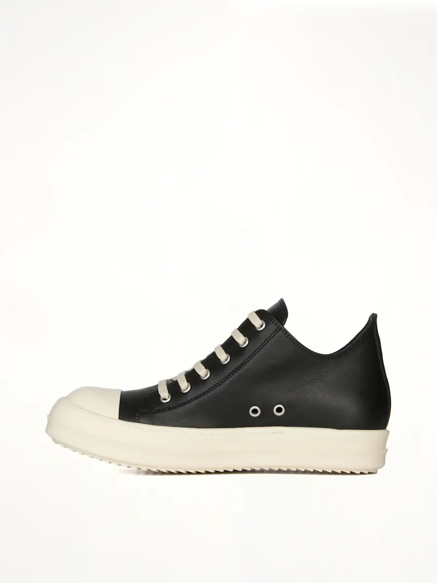 Rick Owens Low Sneaks in Black/milk | Thumbnail 2 Rick Owens Low Sneaks in Black/milk | Thumbnail 2