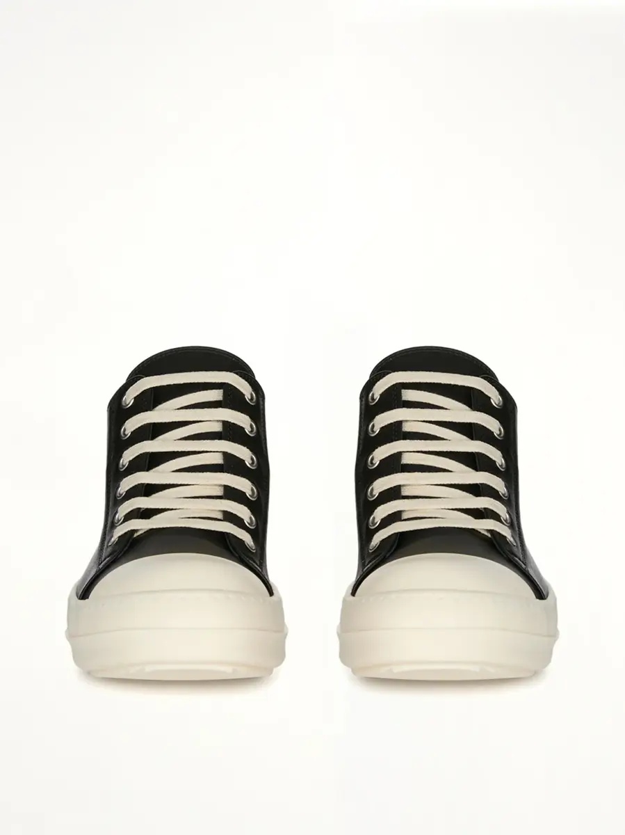 Rick Owens Low Sneaks in Black/milk | Thumbnail 3 Rick Owens Low Sneaks in Black/milk | Thumbnail 3