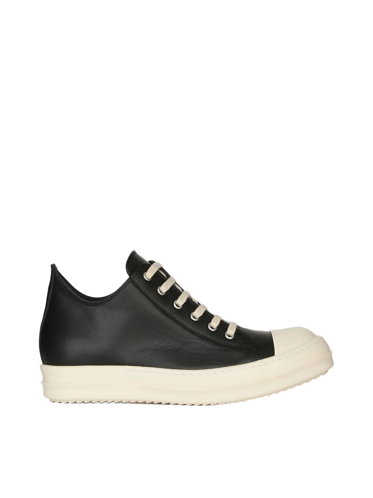 Rick Owens Low Sneaks in Black/milk