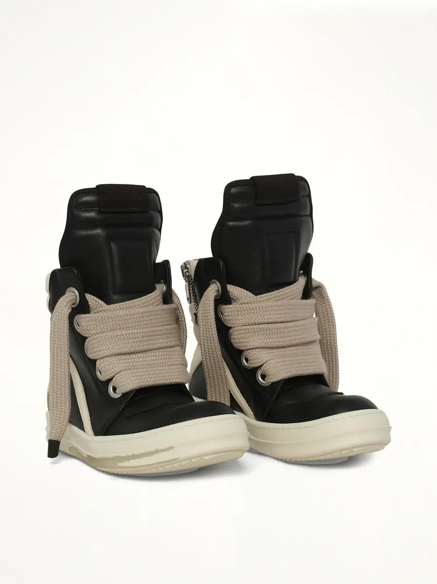Rick Owens Jumbolace Geobasket in Black/milk Black | Thumbnail 3 Rick Owens Jumbolace Geobasket in Black/milk Black | Thumbnail 3