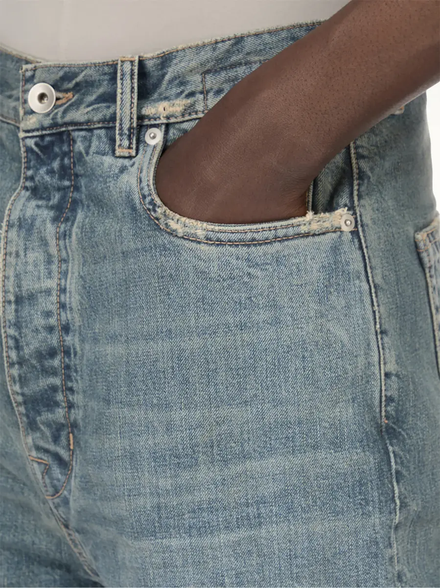 RICK OWENS DRKSHDW Bolan Bootcut Jeans in Washed Indigo | Thumbnail 2 RICK OWENS DRKSHDW Bolan Bootcut Jeans in Washed Indigo | Thumbnail 2