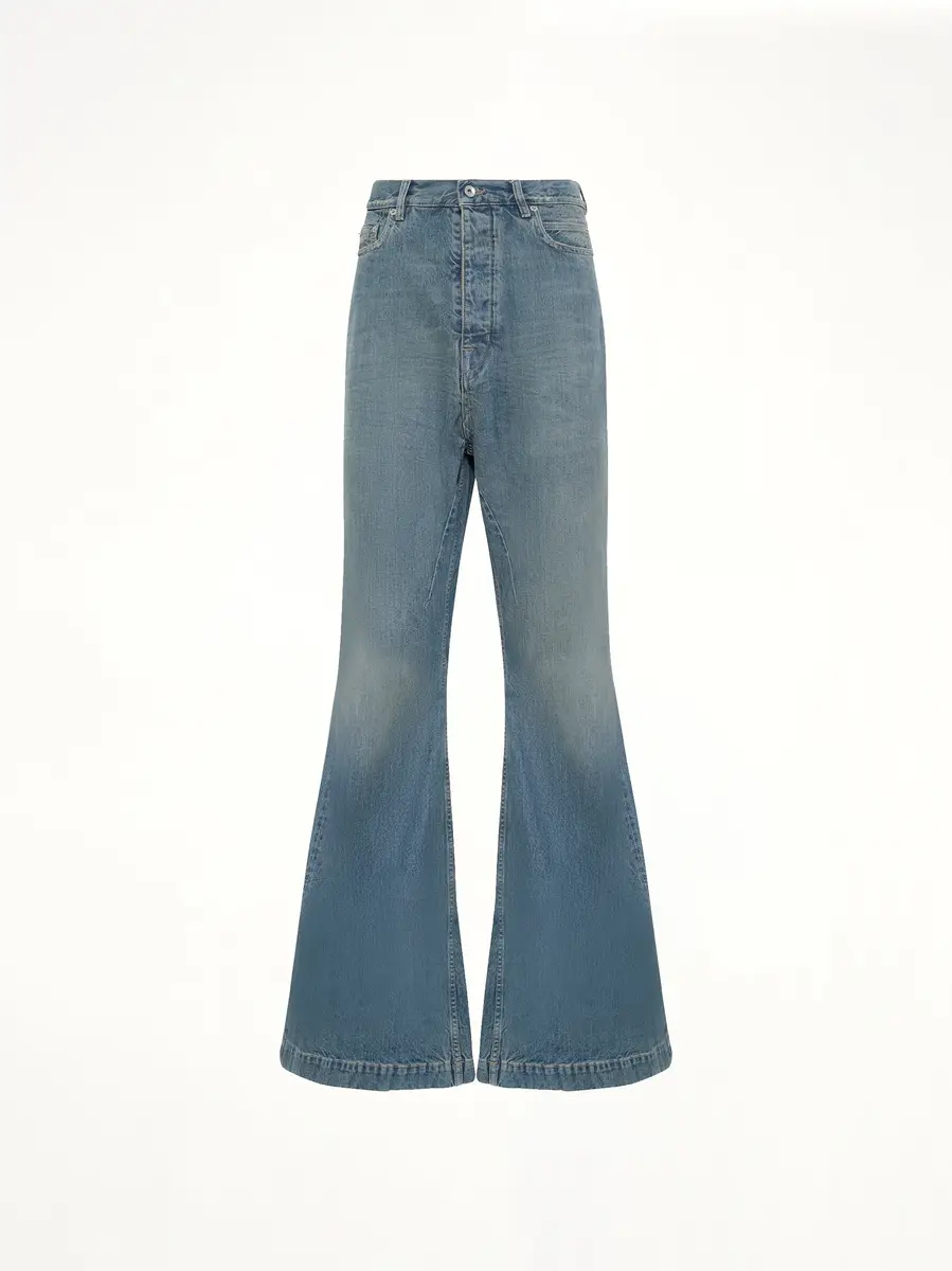 RICK OWENS DRKSHDW Bolan Bootcut Jeans in Washed Indigo | Thumbnail 3 RICK OWENS DRKSHDW Bolan Bootcut Jeans in Washed Indigo | Thumbnail 3