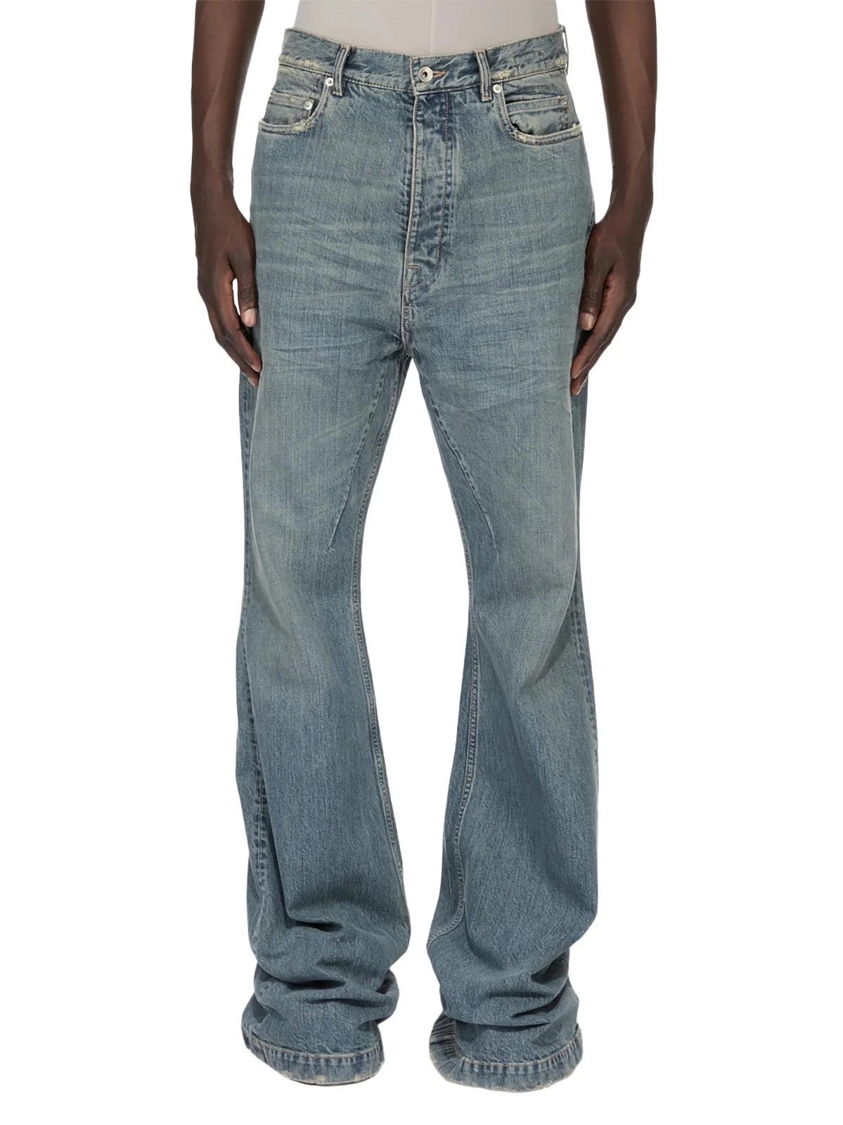RICK OWENS DRKSHDW Bolan Bootcut Jeans in Washed Indigo