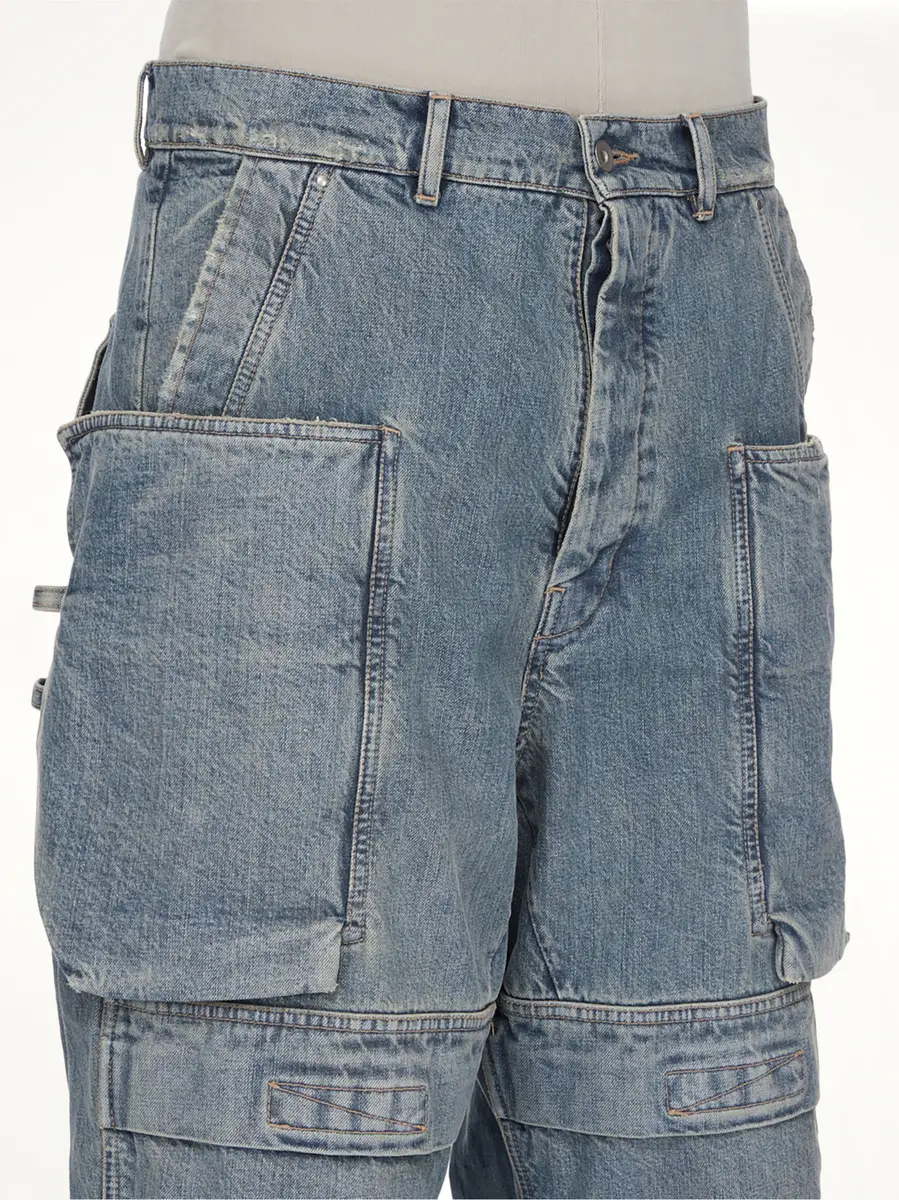 RICK OWENS DRKSHDW Stefan Cargo in Washed Indigo | Thumbnail 2 RICK OWENS DRKSHDW Stefan Cargo in Washed Indigo | Thumbnail 2