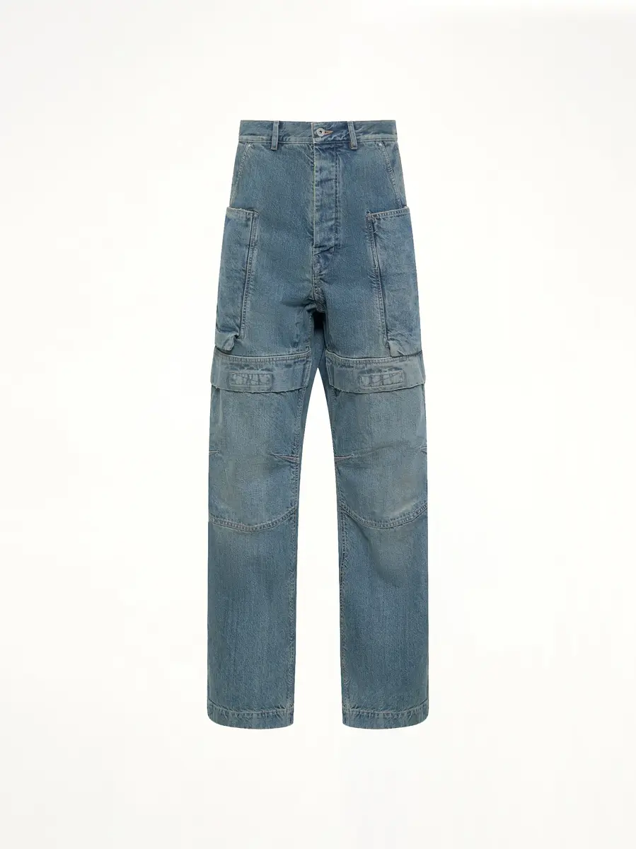 RICK OWENS DRKSHDW Stefan Cargo in Washed Indigo | Thumbnail 3 RICK OWENS DRKSHDW Stefan Cargo in Washed Indigo | Thumbnail 3