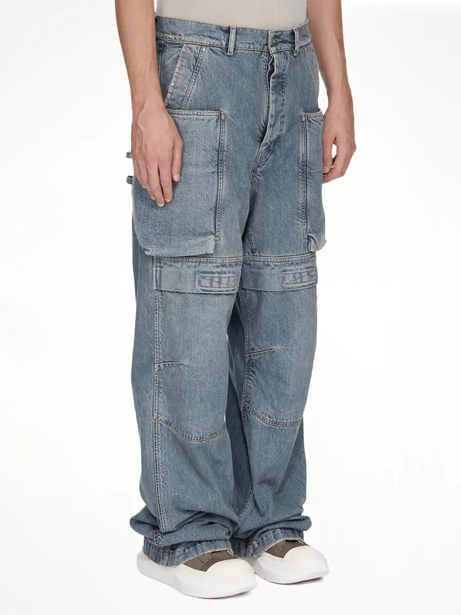 RICK OWENS DRKSHDW Stefan Cargo in Washed Indigo | Thumbnail 4 RICK OWENS DRKSHDW Stefan Cargo in Washed Indigo | Thumbnail 4