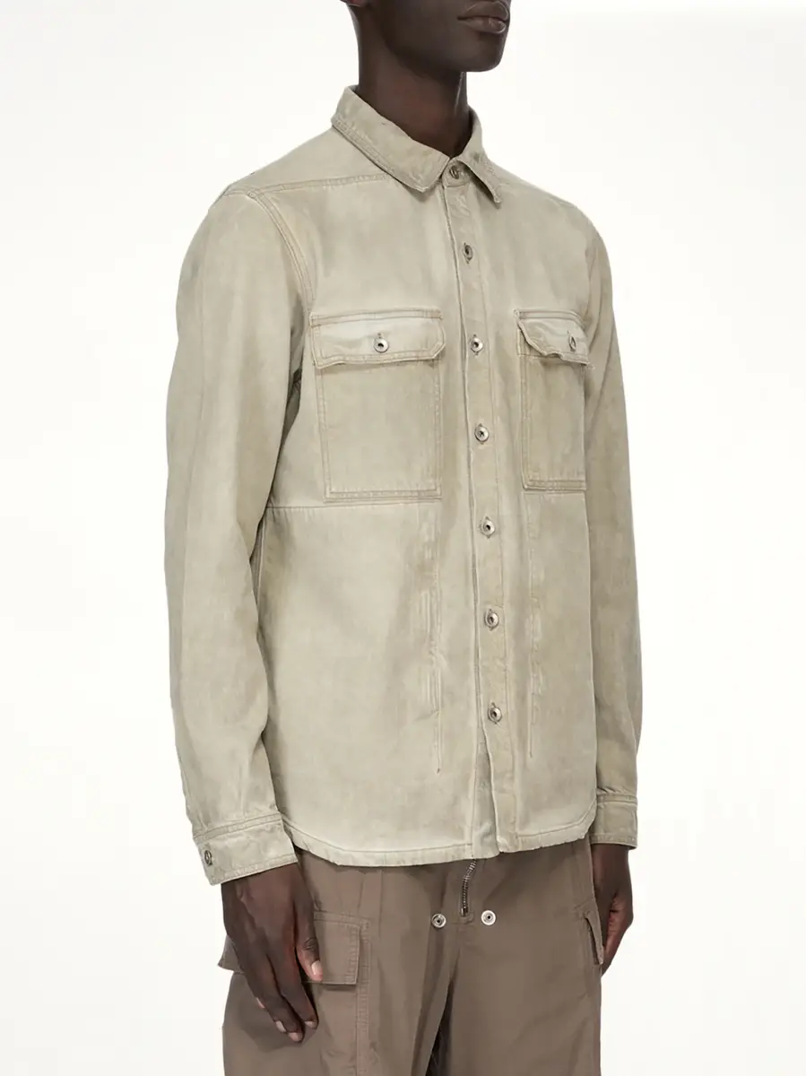 RICK OWENS DRKSHDW Outershirt in Sand | Thumbnail 4 RICK OWENS DRKSHDW Outershirt in Sand | Thumbnail 4