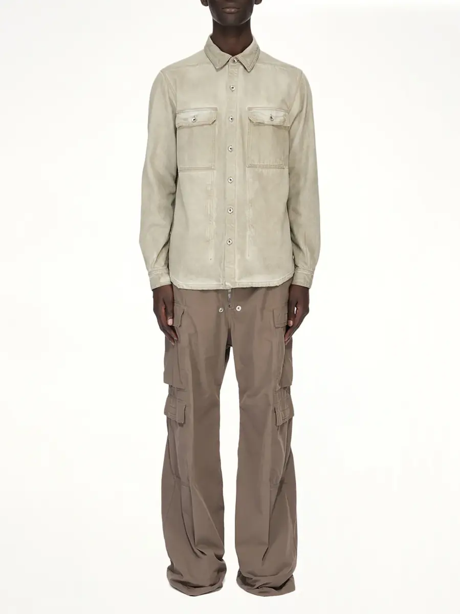 RICK OWENS DRKSHDW Outershirt in Sand | Thumbnail 5 RICK OWENS DRKSHDW Outershirt in Sand | Thumbnail 5