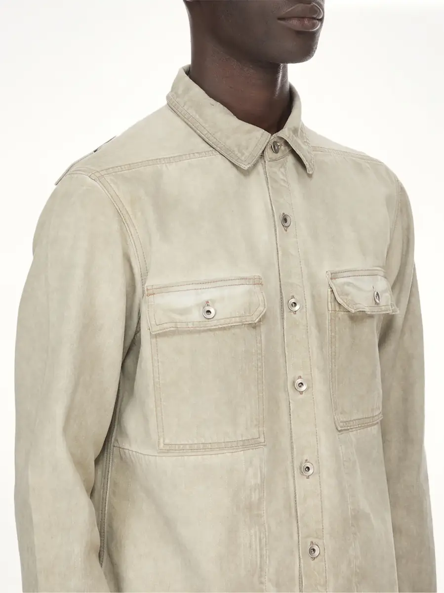 RICK OWENS DRKSHDW Outershirt in Sand | Thumbnail 9 RICK OWENS DRKSHDW Outershirt in Sand | Thumbnail 9