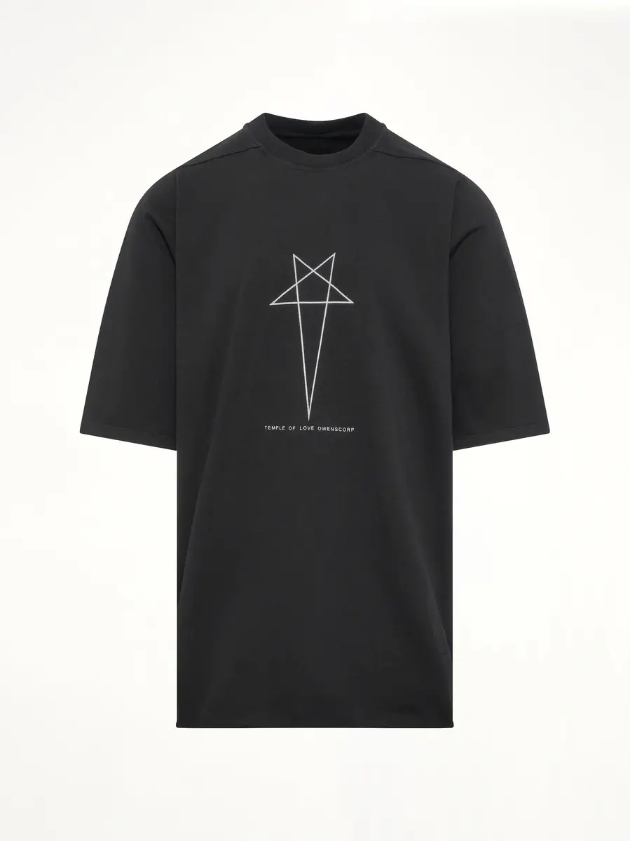 RICK OWENS DRKSHDW Pentagram Jumbo SS T-shirt in Black/milk | Thumbnail 3 RICK OWENS DRKSHDW Pentagram Jumbo SS T-shirt in Black/milk | Thumbnail 3