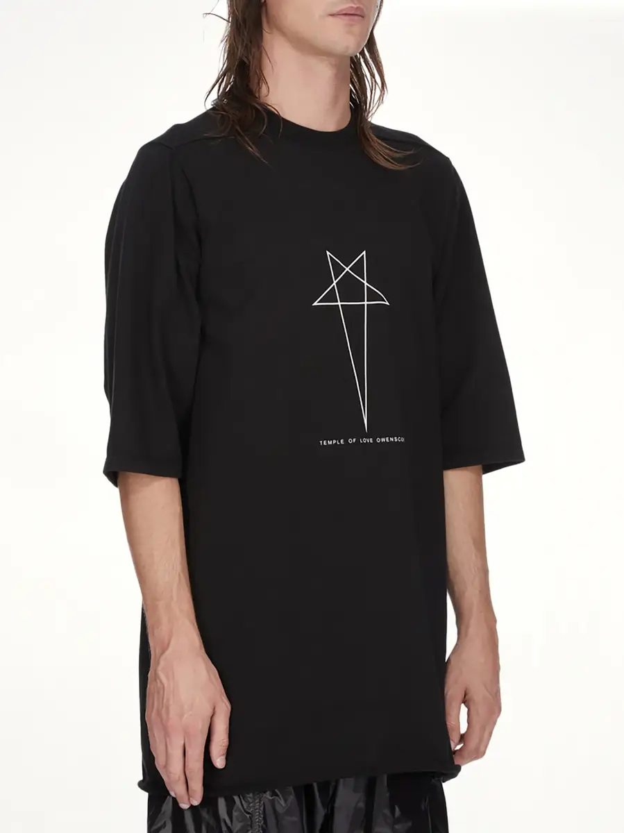 RICK OWENS DRKSHDW Pentagram Jumbo SS T-shirt in Black/milk | Thumbnail 4 RICK OWENS DRKSHDW Pentagram Jumbo SS T-shirt in Black/milk | Thumbnail 4