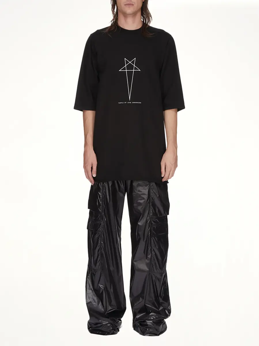 RICK OWENS DRKSHDW Pentagram Jumbo SS T-shirt in Black/milk | Thumbnail 5 RICK OWENS DRKSHDW Pentagram Jumbo SS T-shirt in Black/milk | Thumbnail 5