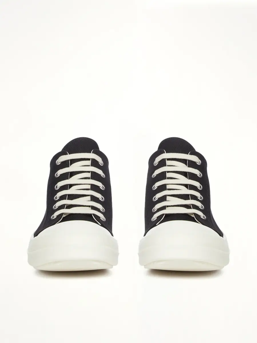 RICK OWENS DRKSHDW Denim Low Sneaks in Black/milk | Thumbnail 2 RICK OWENS DRKSHDW Denim Low Sneaks in Black/milk | Thumbnail 2