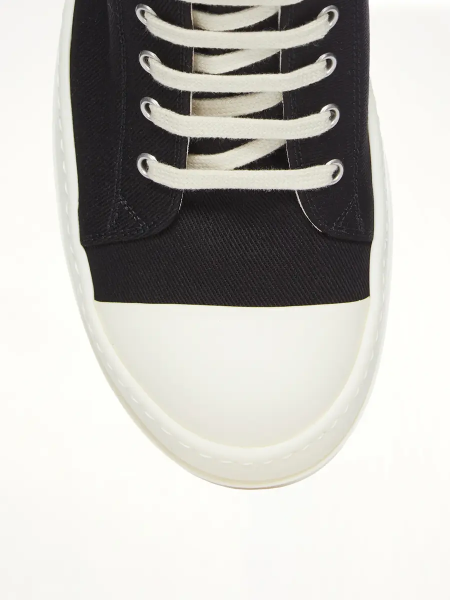 RICK OWENS DRKSHDW Denim Low Sneaks in Black/milk | Thumbnail 6 RICK OWENS DRKSHDW Denim Low Sneaks in Black/milk | Thumbnail 6