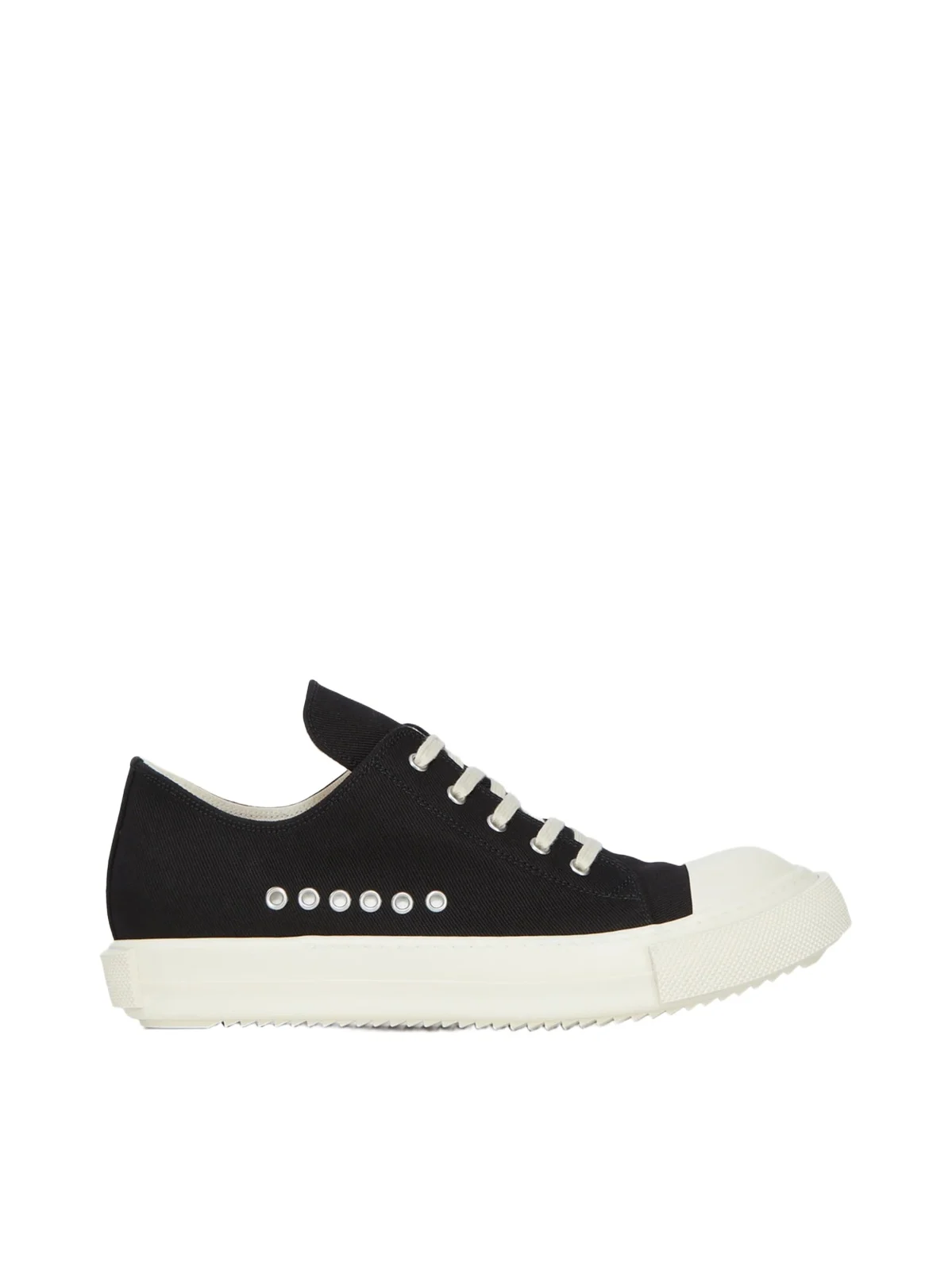 RICK OWENS DRKSHDW Extreme Low Sneaks in Black/milk