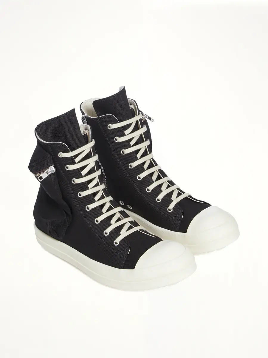 RICK OWENS DRKSHDW Cargo Sneaks in Black/milk | Thumbnail 3 RICK OWENS DRKSHDW Cargo Sneaks in Black/milk | Thumbnail 3