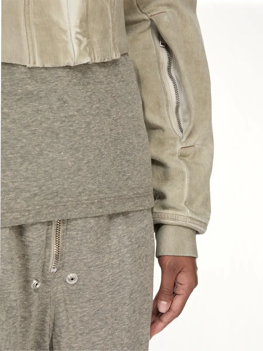 RICK OWENS DRKSHDW Flight Jkt Cropped in Sand Beige | Thumbnail 2 RICK OWENS DRKSHDW Flight Jkt Cropped in Sand Beige | Thumbnail 2