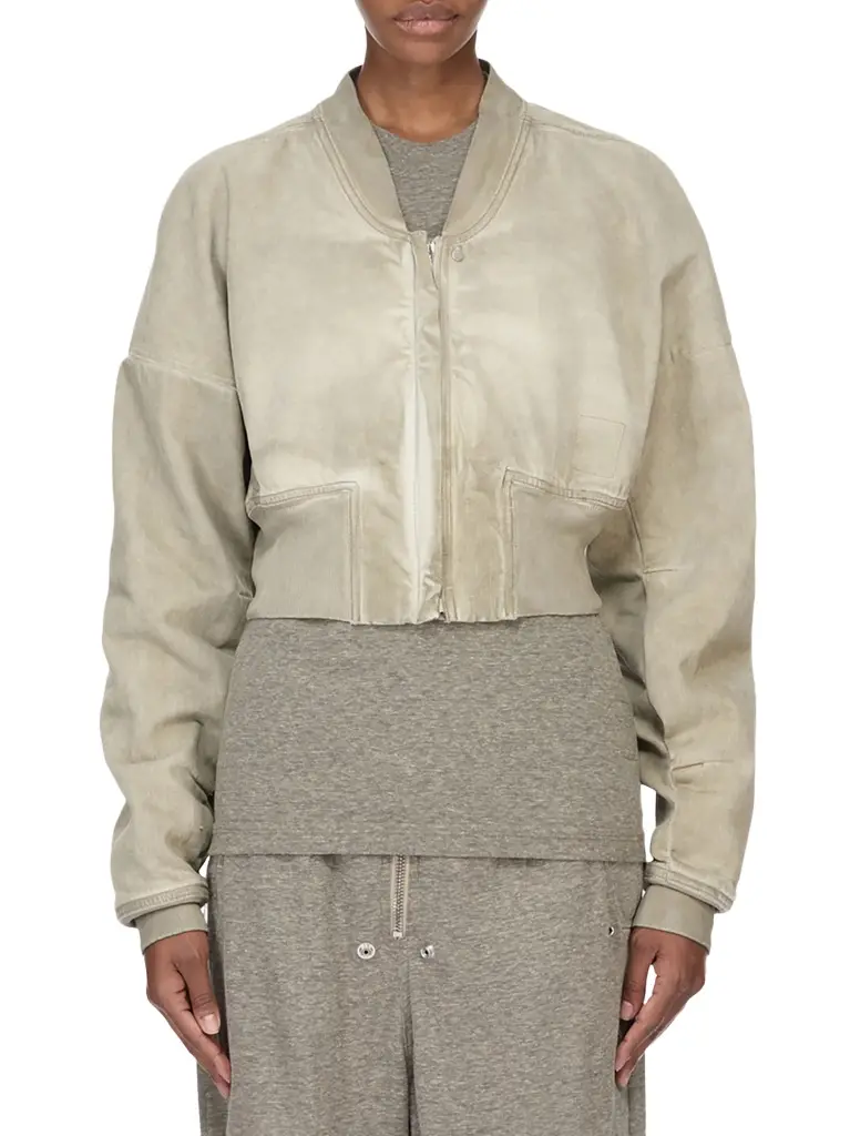 RICK OWENS DRKSHDW Flight Jkt Cropped in Sand Beige