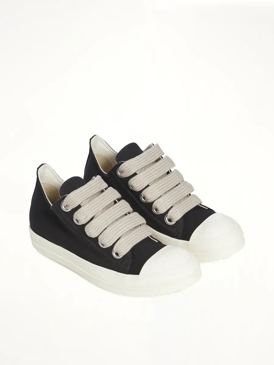 RICK OWENS DRKSHDW Jumbolace Low Sneaks in Black/milk | Thumbnail 3 RICK OWENS DRKSHDW Jumbolace Low Sneaks in Black/milk | Thumbnail 3