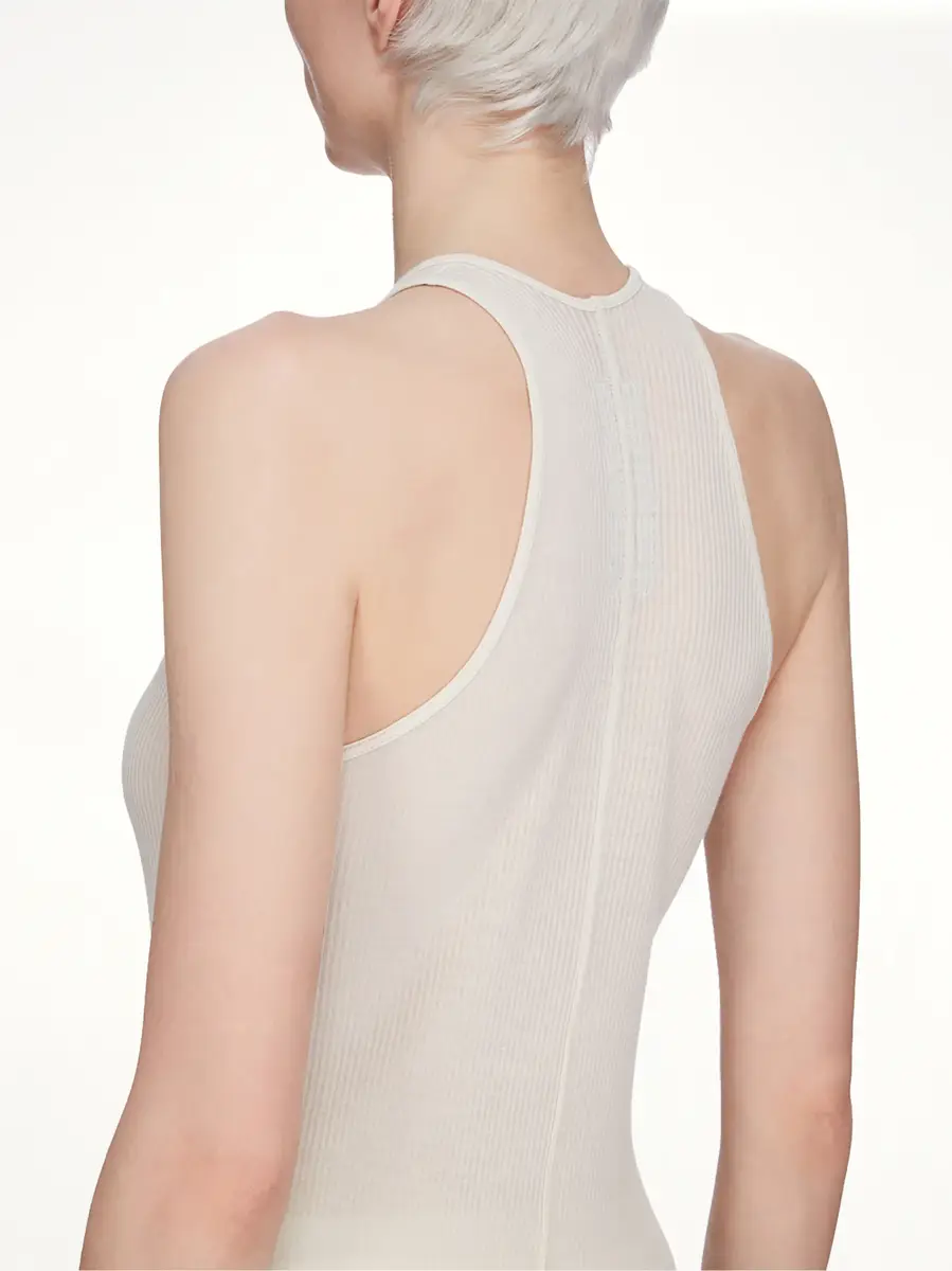 Rick Owens Basic Rib Tank in Milk | Thumbnail 2 Rick Owens Basic Rib Tank in Milk | Thumbnail 2