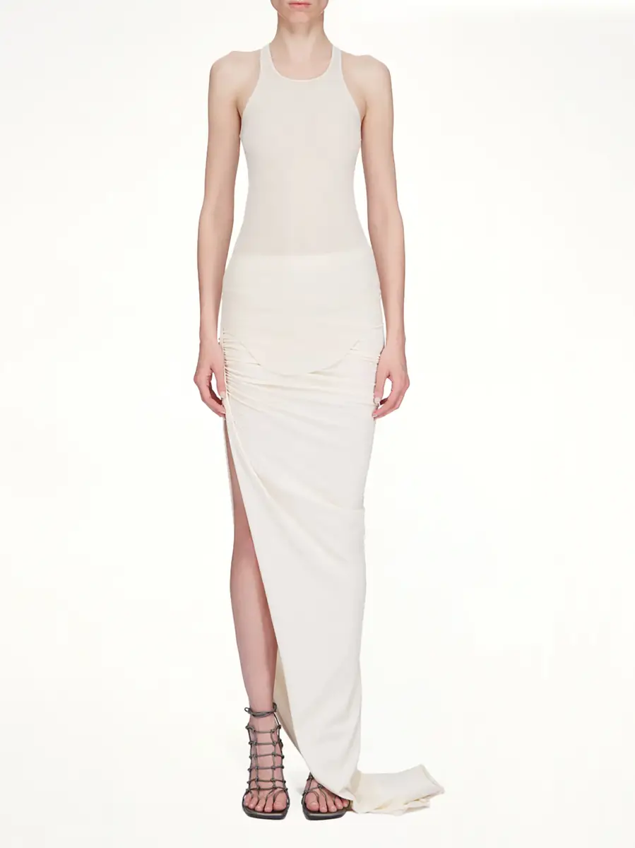 Rick Owens Basic Rib Tank in Milk | Thumbnail 5 Rick Owens Basic Rib Tank in Milk | Thumbnail 5