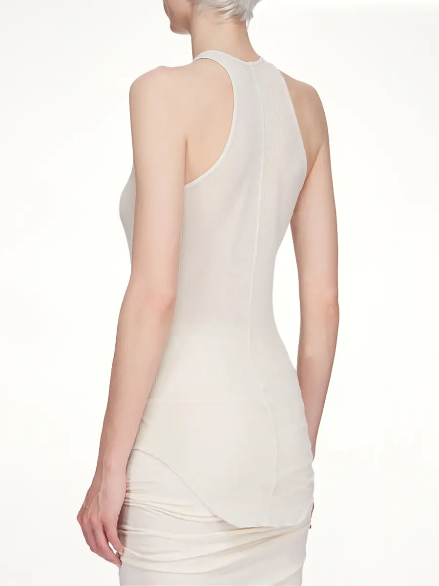 Rick Owens Basic Rib Tank in Milk | Thumbnail 6 Rick Owens Basic Rib Tank in Milk | Thumbnail 6