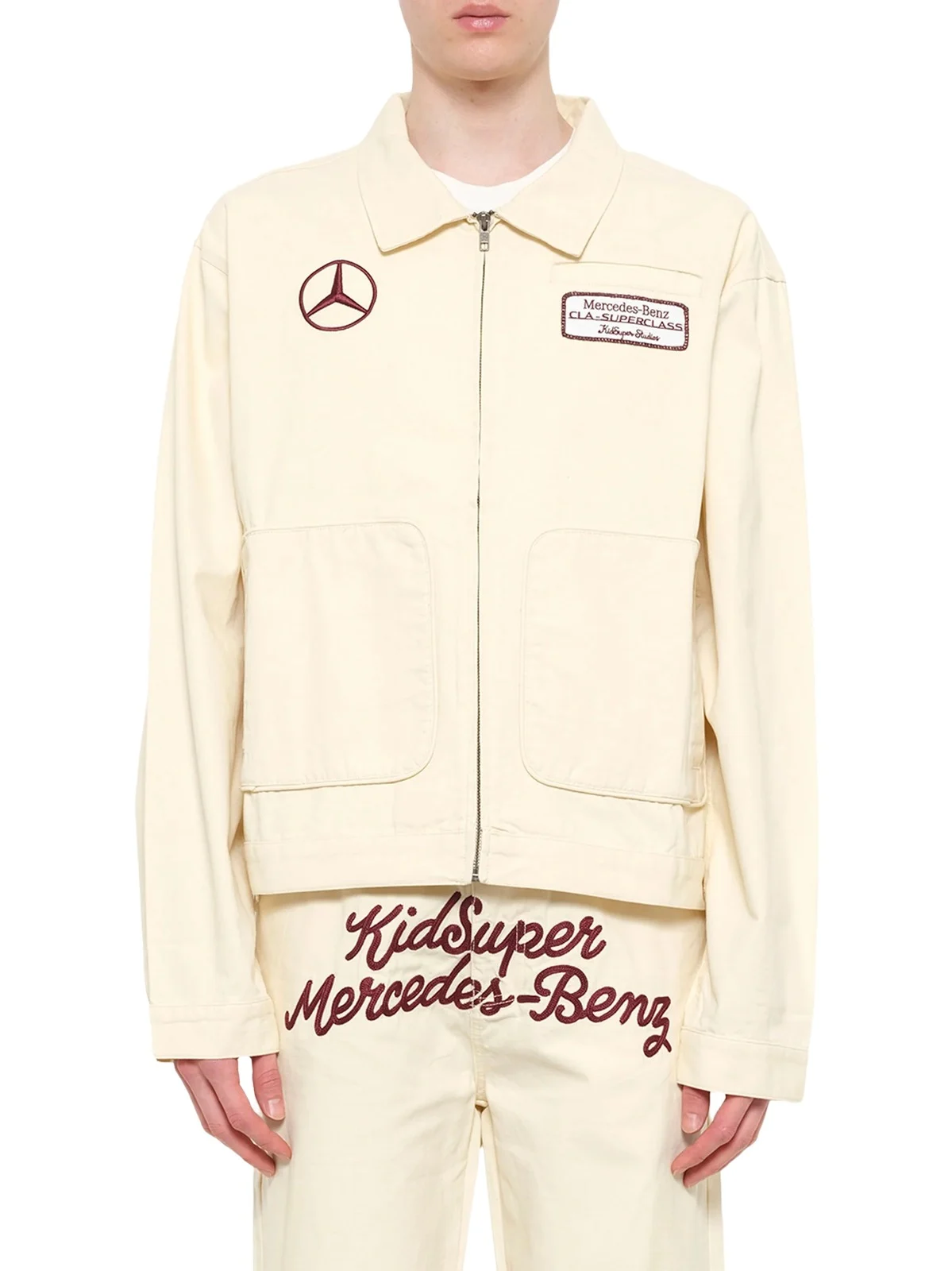 KidSuper Kidsuper X Mercedes Benz Work Jacket in Cream