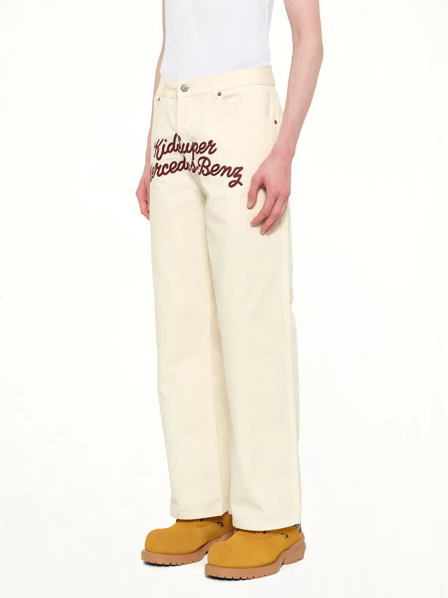 KidSuper Kidsuper X Mercedes Benz Work Pants in Cream | Thumbnail 2 KidSuper Kidsuper X Mercedes Benz Work Pants in Cream | Thumbnail 2