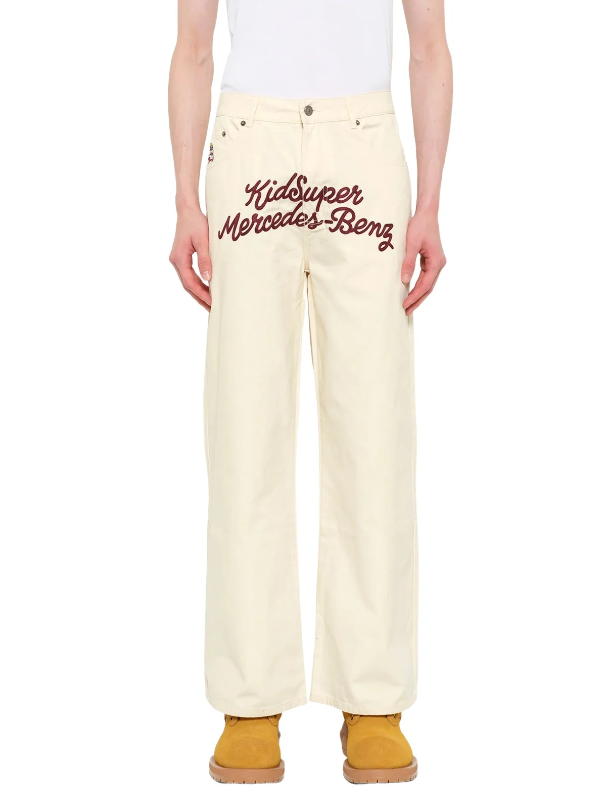 KidSuper Kidsuper X Mercedes Benz Work Pants in Cream