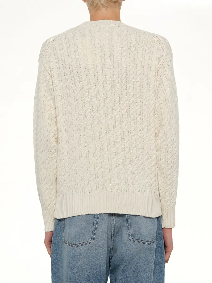 KENZO Boke Flower Cable Knit Jumper in Ecru | Thumbnail 5 KENZO Boke Flower Cable Knit Jumper in Ecru | Thumbnail 5
